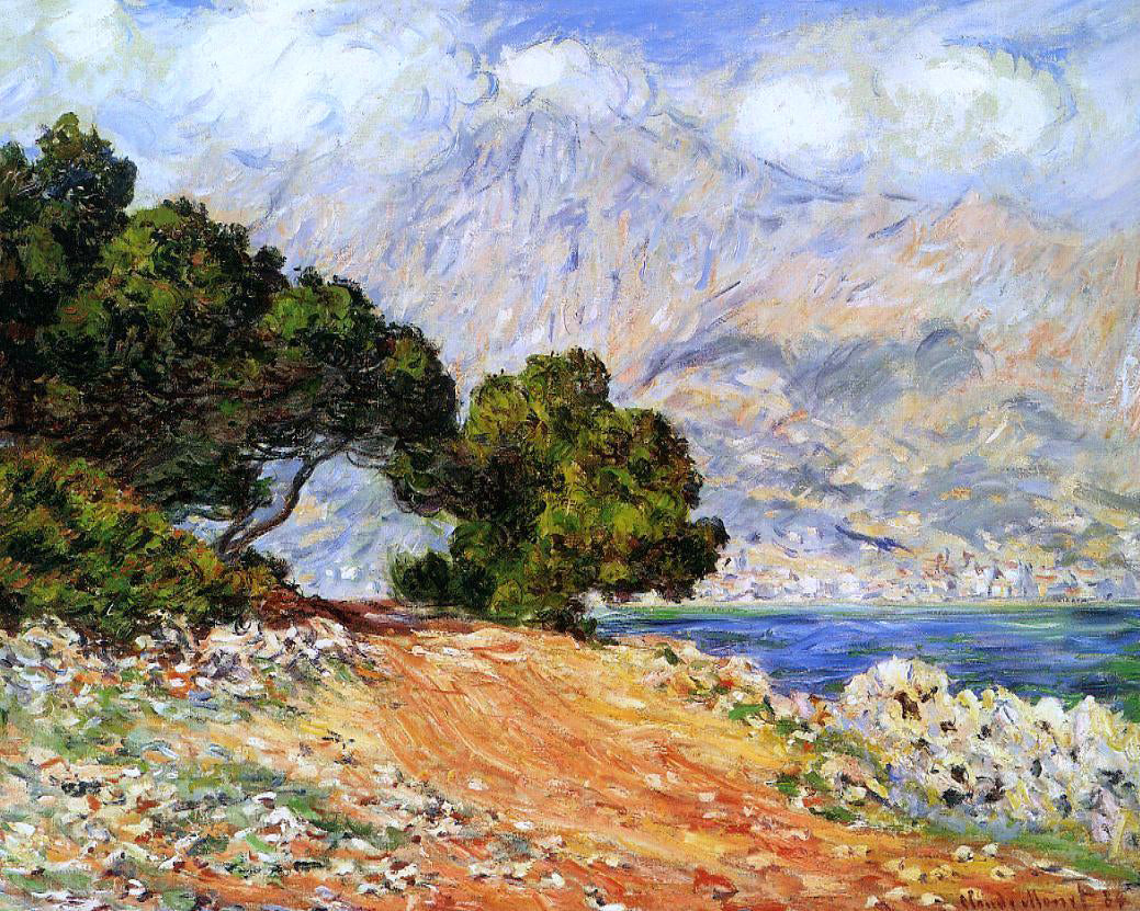  Claude Oscar Monet Meton Seen from Cap Martin - Hand Painted Oil Painting