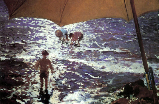  Joaquin Sorolla Y Bastida Midday on Valencia Beach - Hand Painted Oil Painting