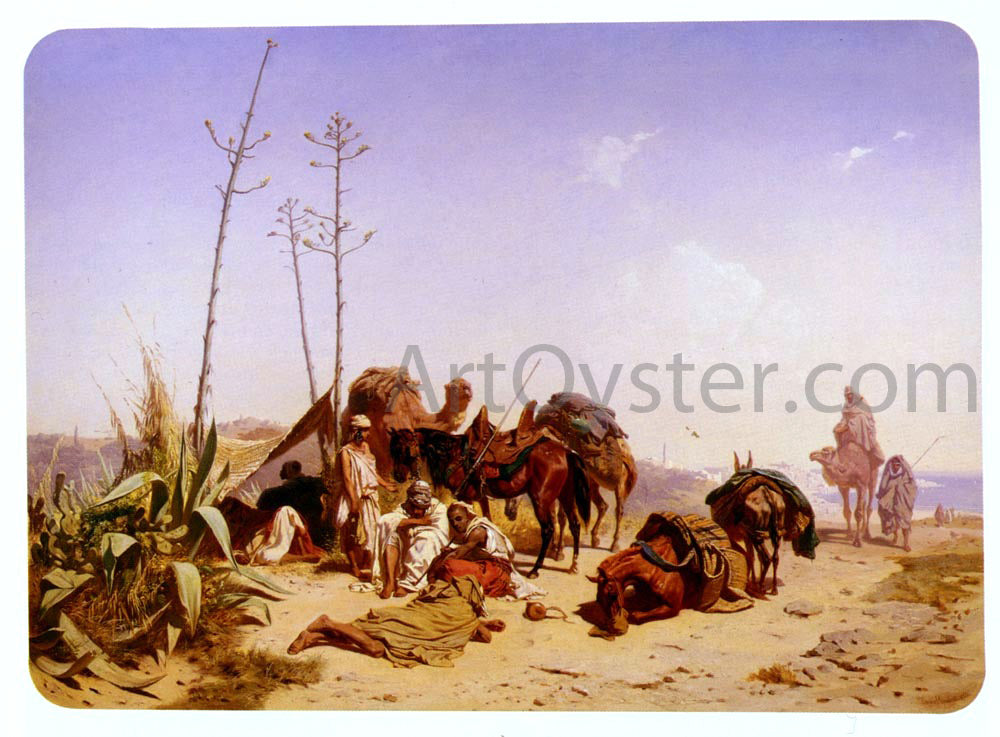  Theodore Horschelt Mittagruhe In Algier - Hand Painted Oil Painting