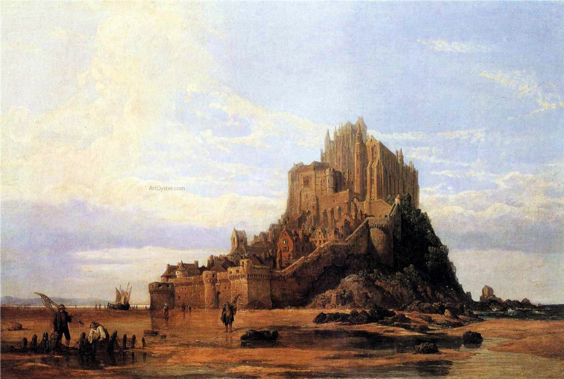  George Clarkson Stanfield Mont St. Michel, Normandy, Falling Tide - Hand Painted Oil Painting