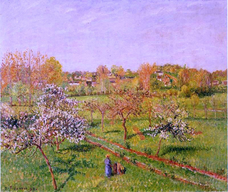  Camille Pissarro Morning, Flowering Apple Trees, Eragny - Hand Painted Oil Painting