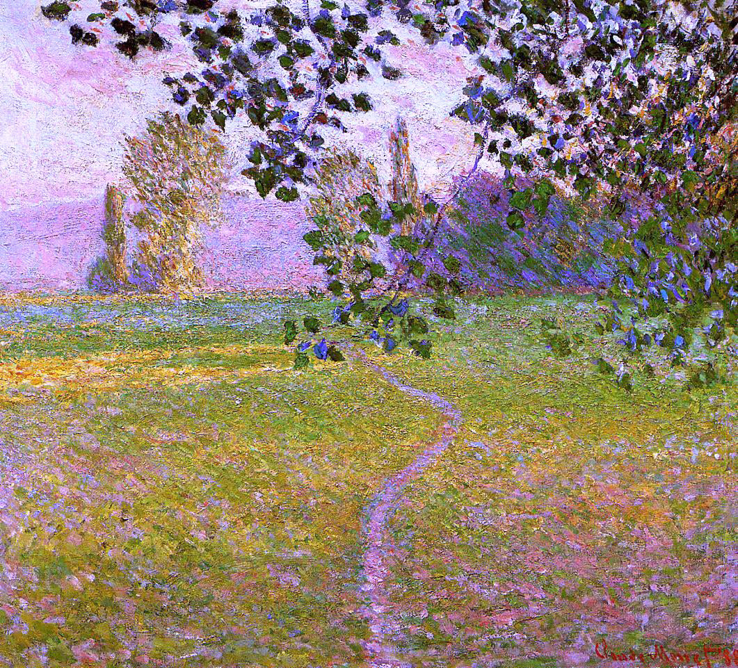  Claude Oscar Monet Morning Landscape, Giverny (also known as Landscape in the Morning) - Hand Painted Oil Painting