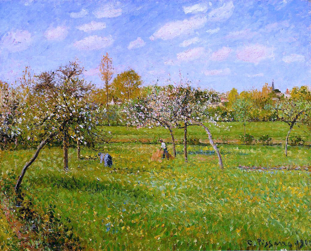  Camille Pissarro Morning, Spring, Grey Weather, Eragny - Hand Painted Oil Painting
