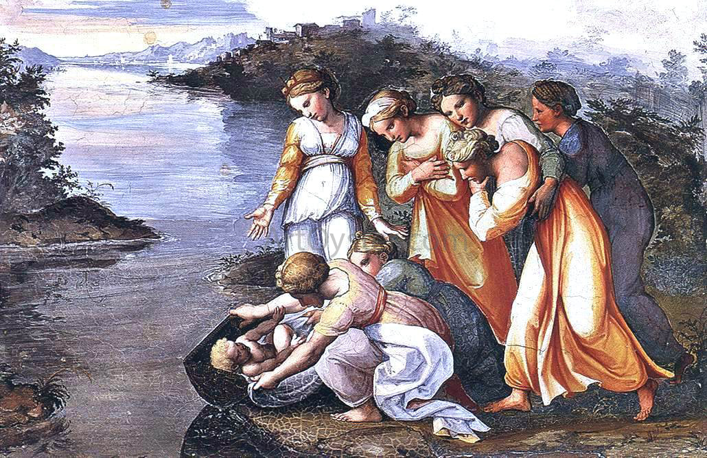  Raphael Moses Saved from the Water (Loggia on the second floor, Palazzi Pontifici, Vatican) - Hand Painted Oil Painting