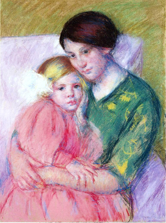  Mary Cassatt A Mother and Child Reading - Hand Painted Oil Painting