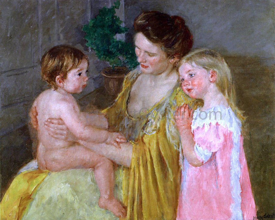  Mary Cassatt Mother and Two Children - Hand Painted Oil Painting