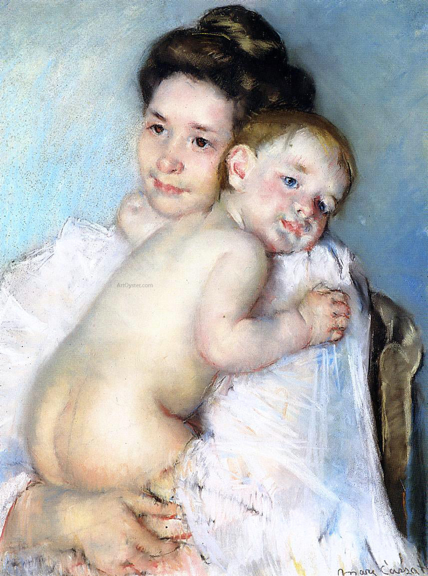  Mary Cassatt Mother Berthe Holding Her Baby - Hand Painted Oil Painting