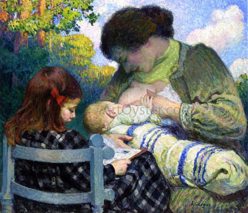  Henri Lebasque Motherhood, Madame Lebasque and Her Children - Hand Painted Oil Painting