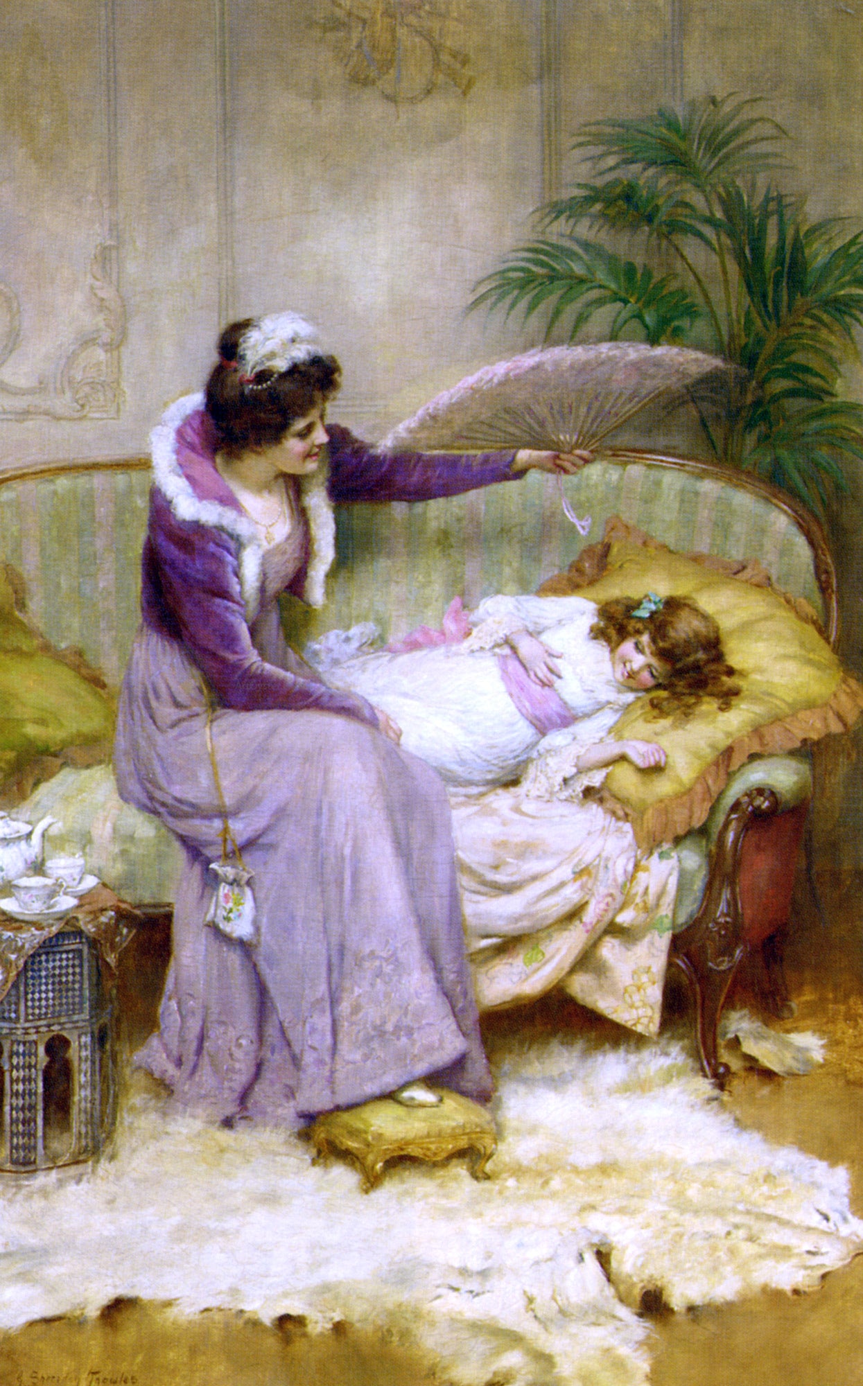  George Sheridan Knowles Mother's Comfort - Hand Painted Oil Painting