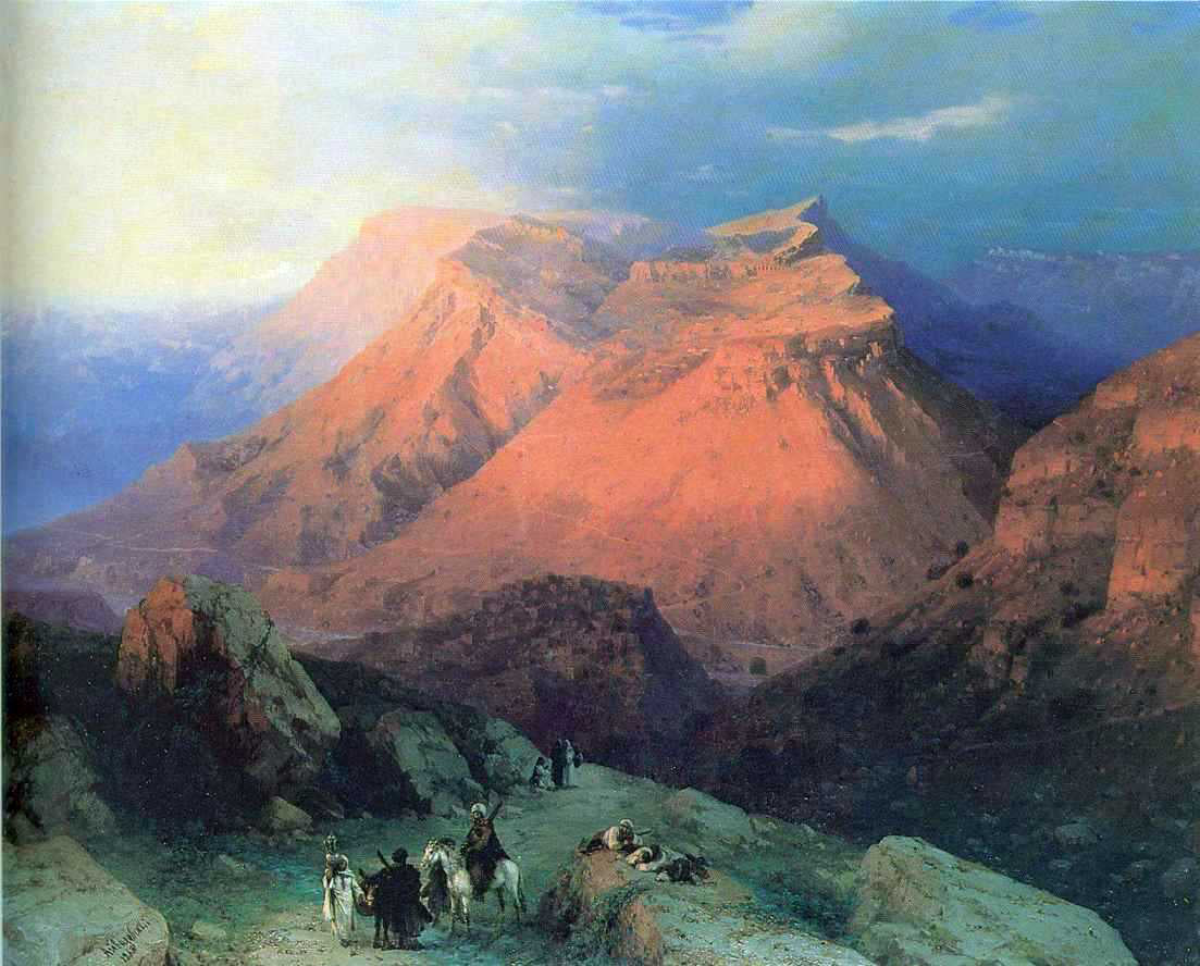  Ivan Constantinovich Aivazovsky Mountain Village Gunib in Daghestan, View from the East - Hand Painted Oil Painting