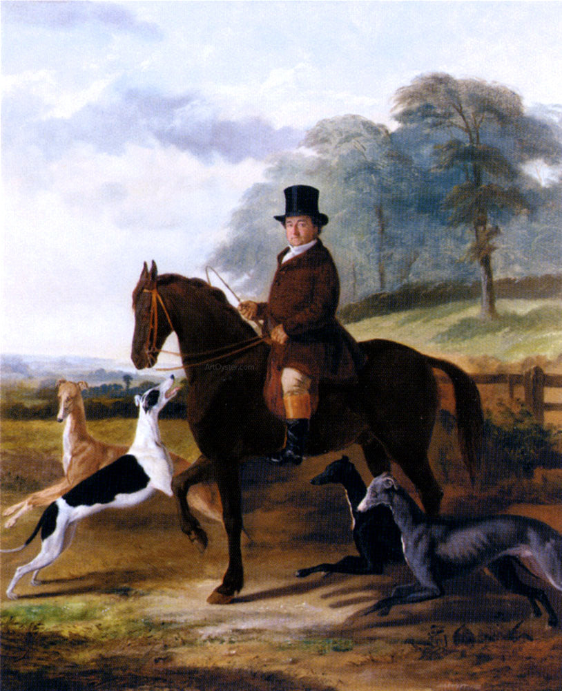  William Henry Knight Mr. Gilpin On His Favorite Hack With Greyhounds - Hand Painted Oil Painting