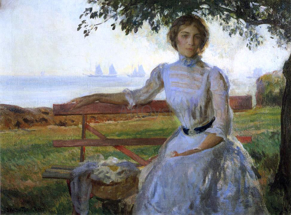  Joseph DeCamp Mrs. Ernest Major - Hand Painted Oil Painting