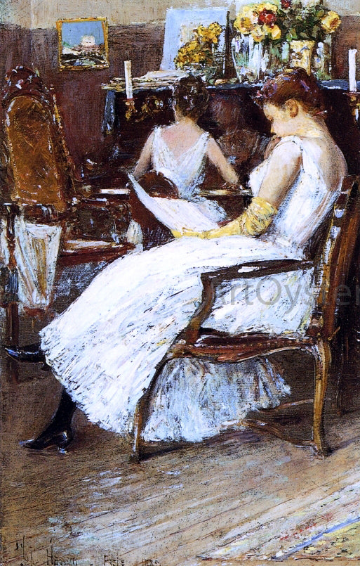  Frederick Childe Hassam Mrs. Hassam and Her Sister - Hand Painted Oil Painting