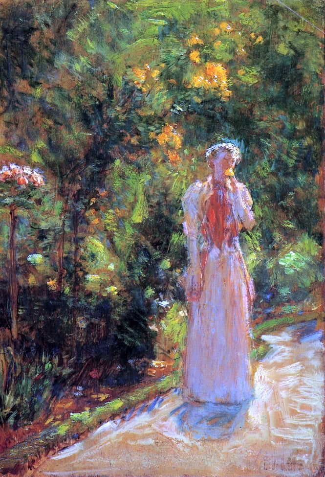  Frederick Childe Hassam Mrs. Hassam in the Garden - Hand Painted Oil Painting