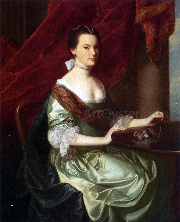  John Singleton Copley Mrs. Theodore Atkinson, Jr (Francis Deering Wentworth) - Hand Painted Oil Painting
