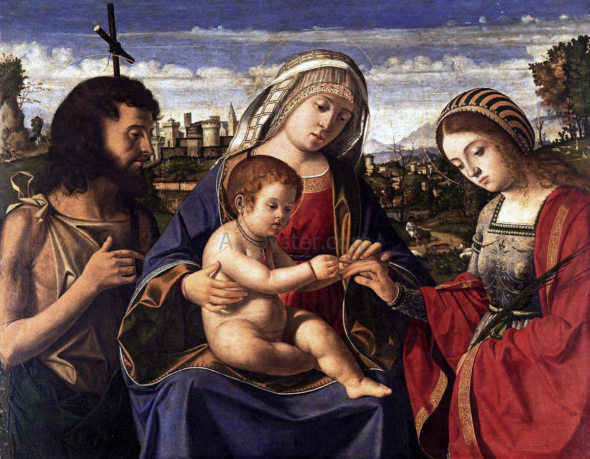  Andrea Previtali Mystic Marriage of St Catherine - Hand Painted Oil Painting