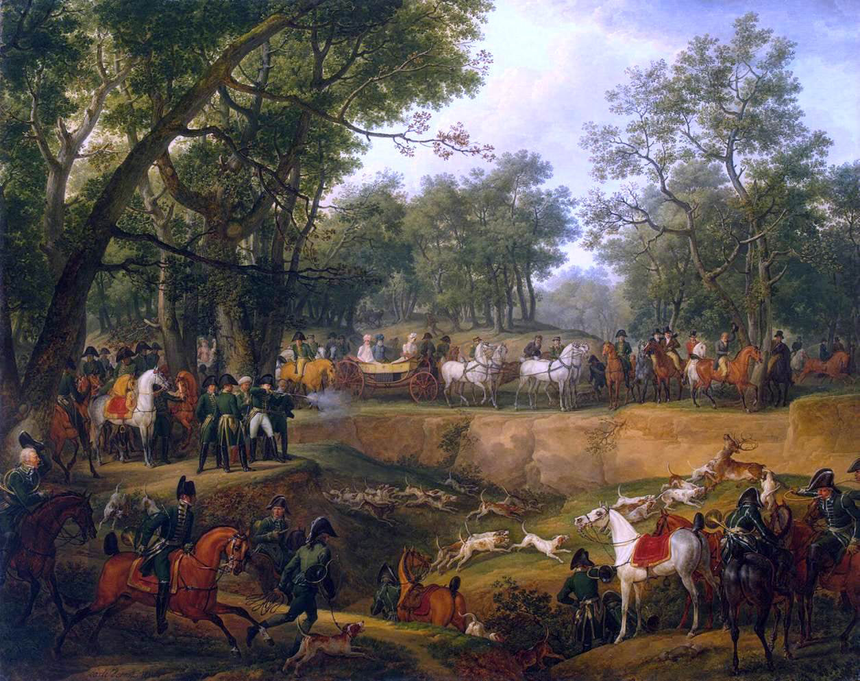  Carle Vernet Napoleon on a Hunt in the Forest of Compiegne - Hand Painted Oil Painting