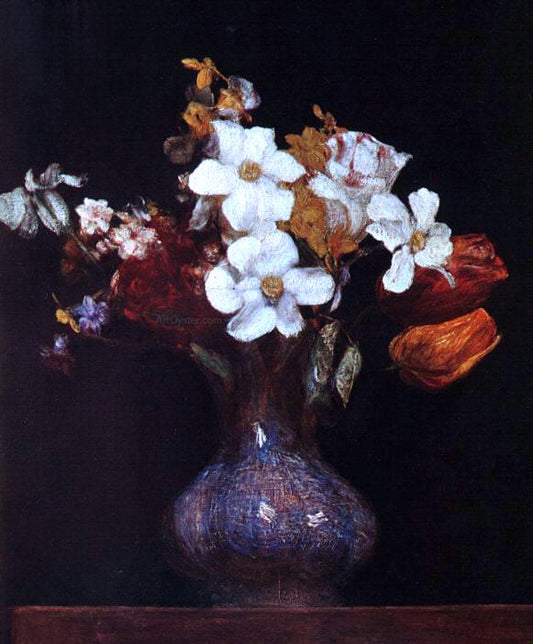 Henri Fantin-Latour Narcissus and Tulips - Hand Painted Oil Painting