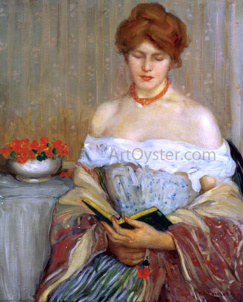  Frederick Carl Frieseke Nasturtiums - Hand Painted Oil Painting