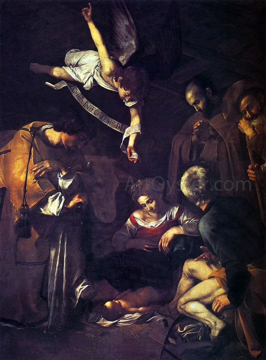  Caravaggio Nativity with Saints Francis and Lawrence - Hand Painted Oil Painting