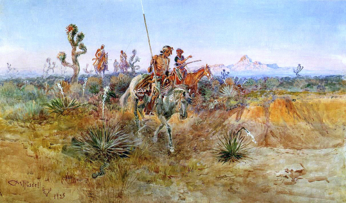  Charles Marion Russell Navajo Trackers - Hand Painted Oil Painting