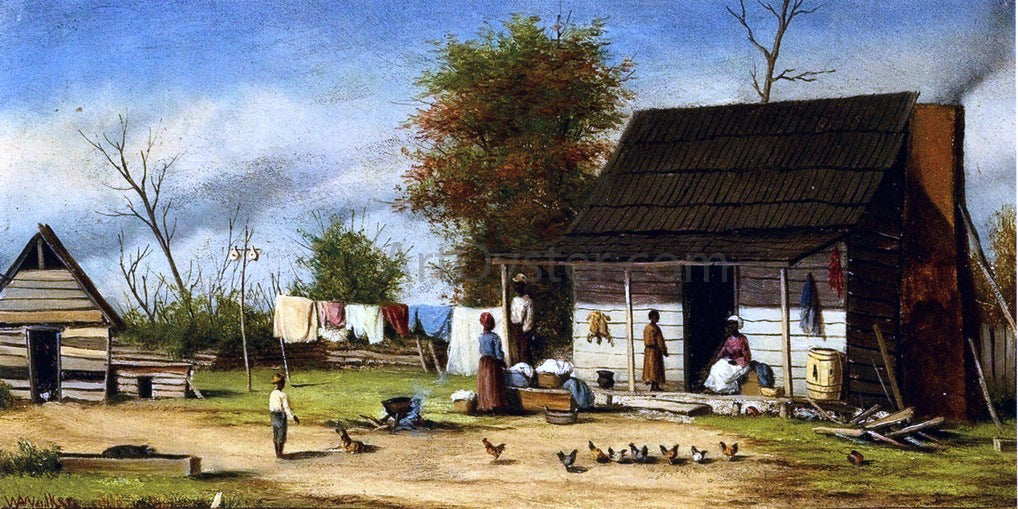  William Aiken Walker Negro Cabin with Two-Pole Chimney - Hand Painted Oil Painting