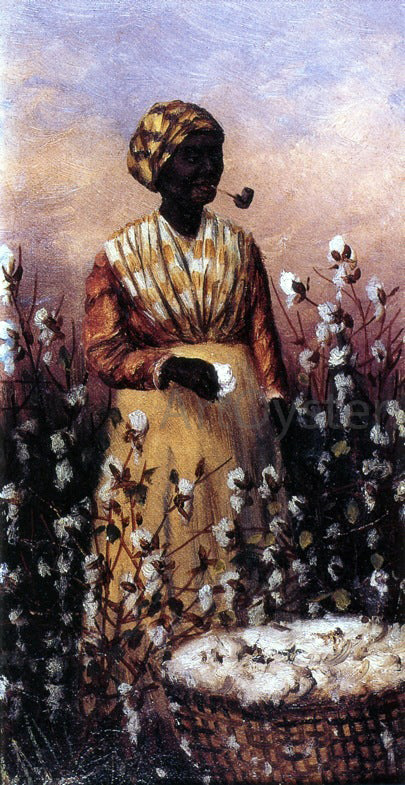  William Aiken Walker Negro Woman Smoking Pipe and Picking Cotton - Hand Painted Oil Painting