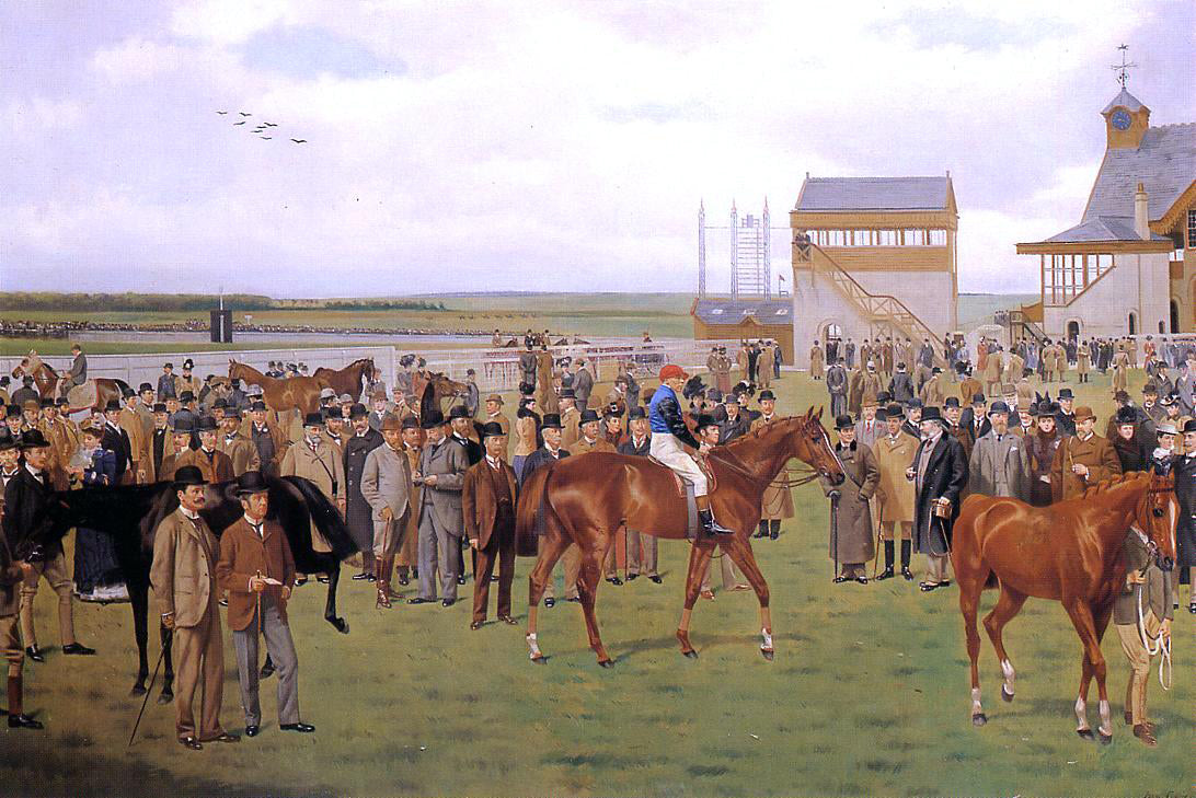  Isaac J Cullin Newmarket, The Rowley Mile Course, The 2,000 Guineas - Hand Painted Oil Painting