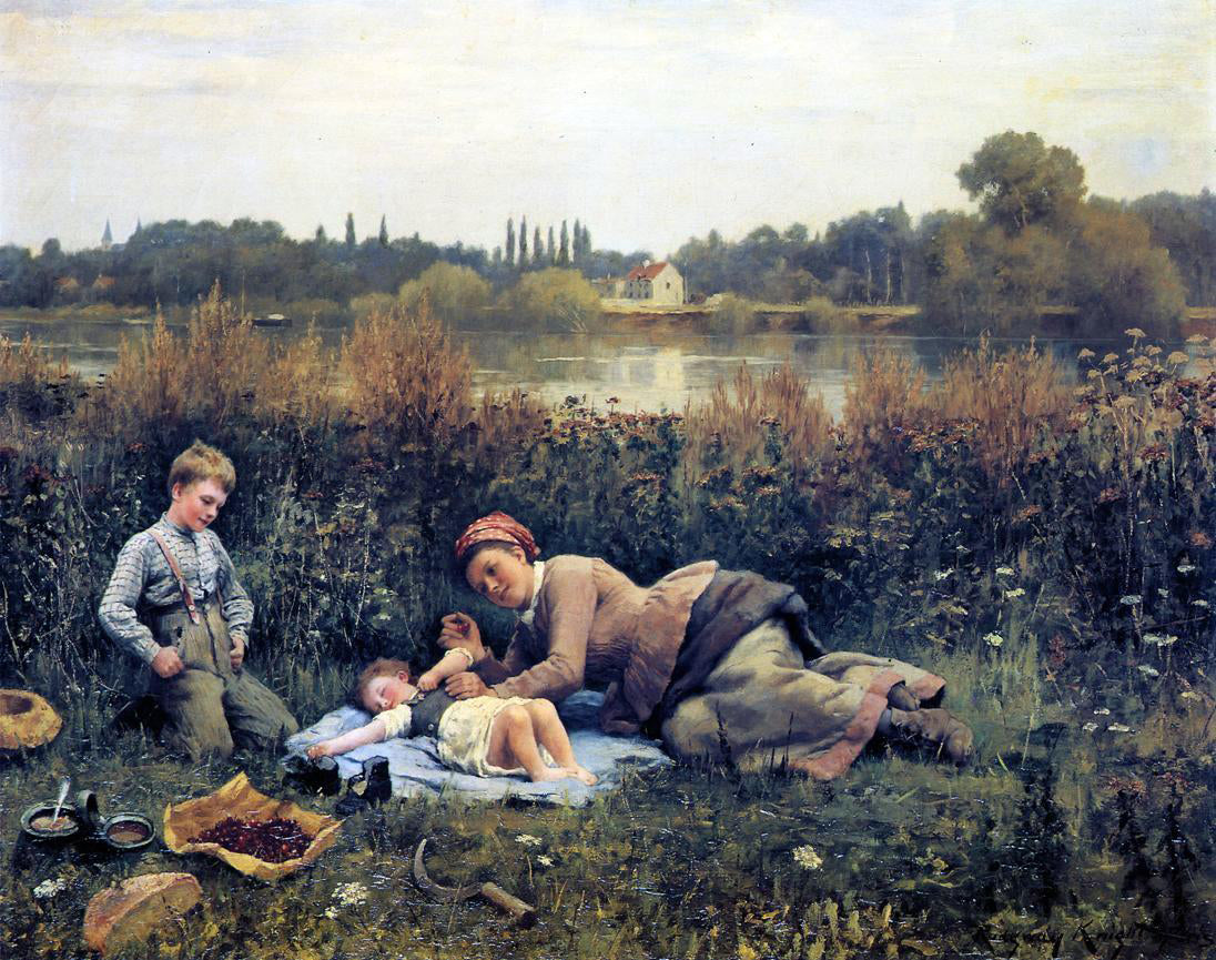  Daniel Ridgway Knight Noonday Repast - Hand Painted Oil Painting