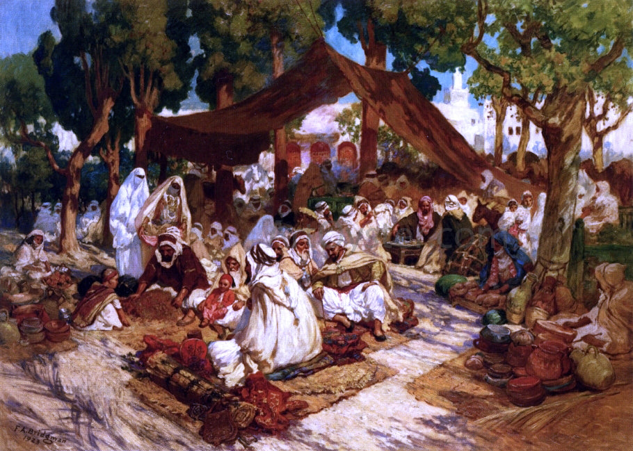  Frederick Arthur Bridgeman North African Market - Hand Painted Oil Painting