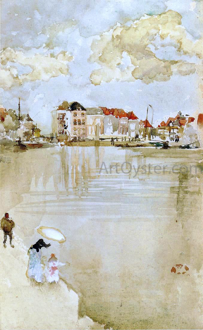  James McNeill Whistler Note in Gold and Silver - Dordrecht - Hand Painted Oil Painting
