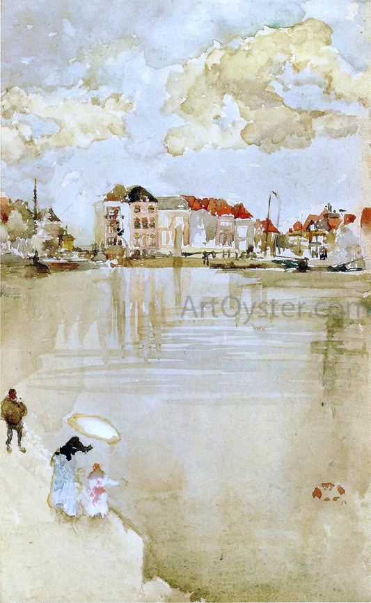  James McNeill Whistler Note in Gold and Silver - Dordrecht - Hand Painted Oil Painting