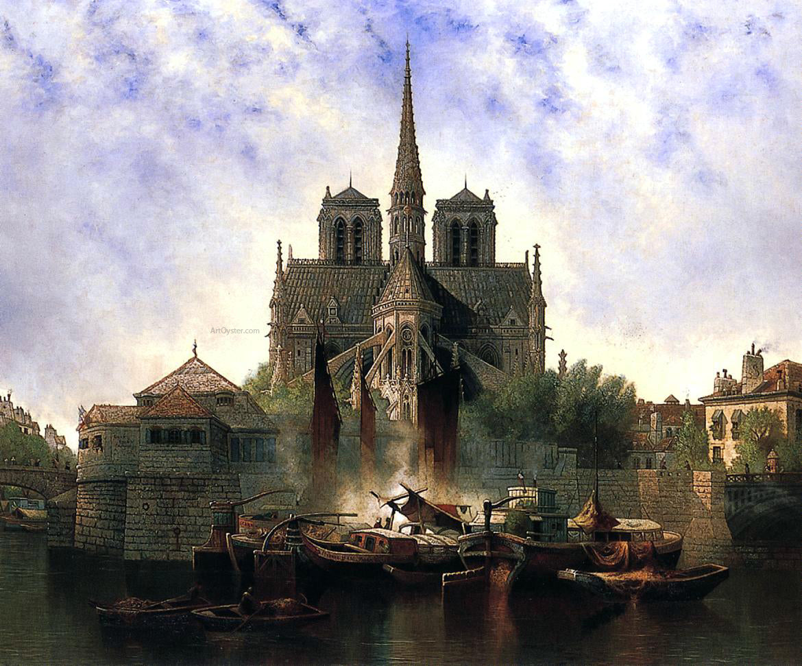  Edwin Deakin Notre Dame, Paris - Hand Painted Oil Painting