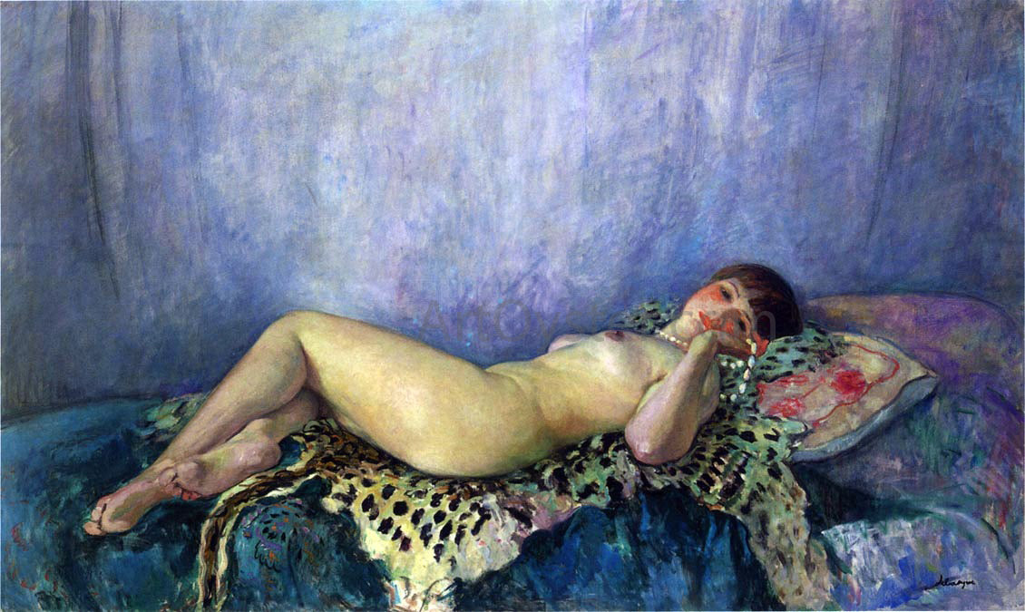  Henri Lebasque A Nude on a Leopard Skin - Hand Painted Oil Painting