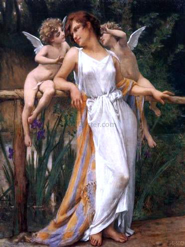  Guillaume Seignac A Nymph and Cherubs - Hand Painted Oil Painting