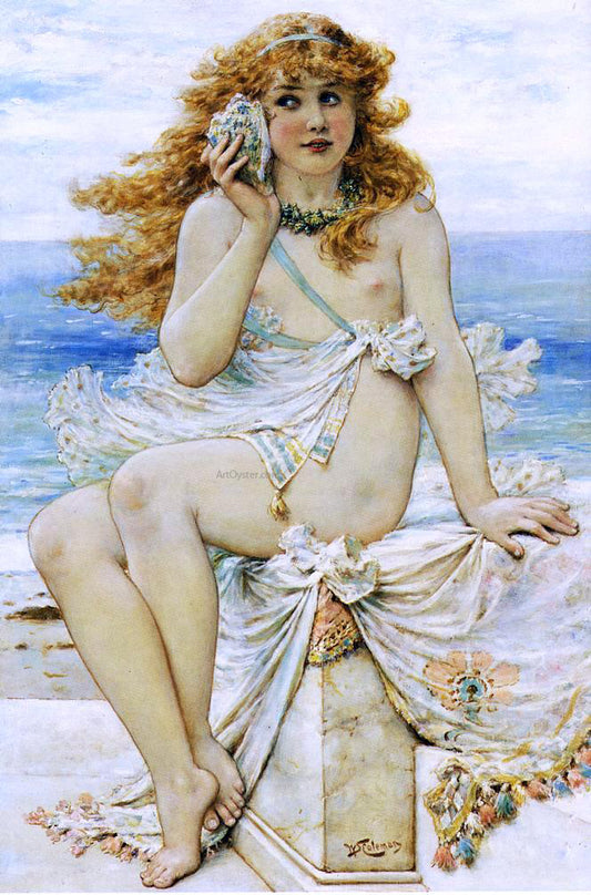 Nymph Drinking Shell Nymph and Satyr Paintings – Art Oyster LLC