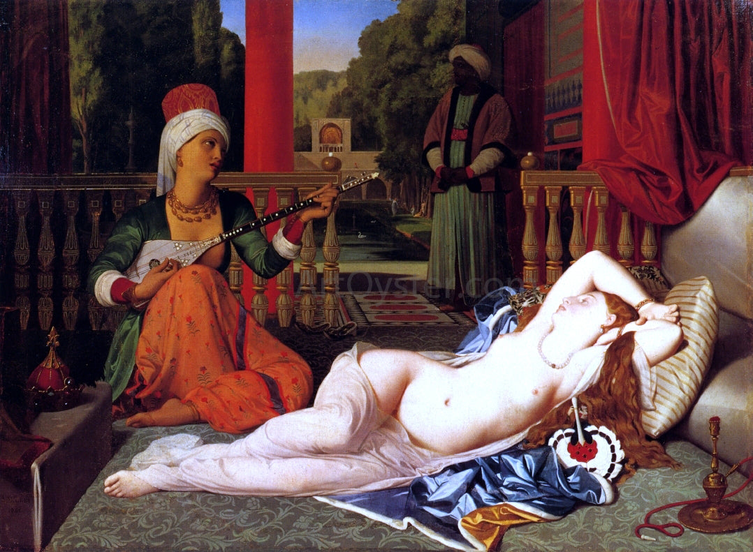  Jean-Auguste-Dominique Ingres Odalisque with Female Slave - Hand Painted Oil Painting