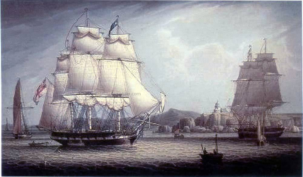  Robert Salmon Off a Rocky Cliff - Hand Painted Oil Painting