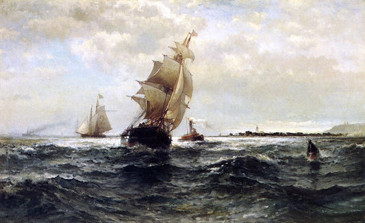  Edward Moran Off Atlantic Highlands - Hand Painted Oil Painting