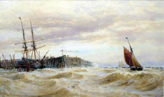  Thomas Bush Hardy Off Broadstairs Pier - Hand Painted Oil Painting