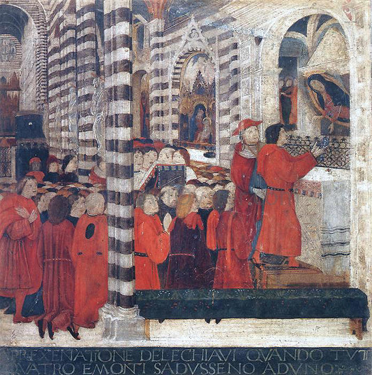  Unknown (4) Masters Offering of the Keys - Hand Painted Oil Painting