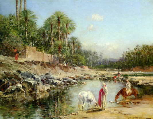  Victor Pierre Huguet Oil On Panel - Hand Painted Oil Painting