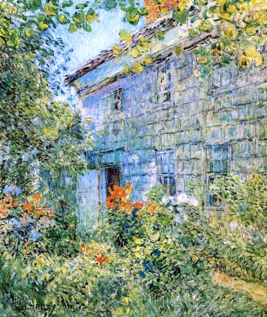  Frederick Childe Hassam An Old House and Garden, East Hampton - Hand Painted Oil Painting