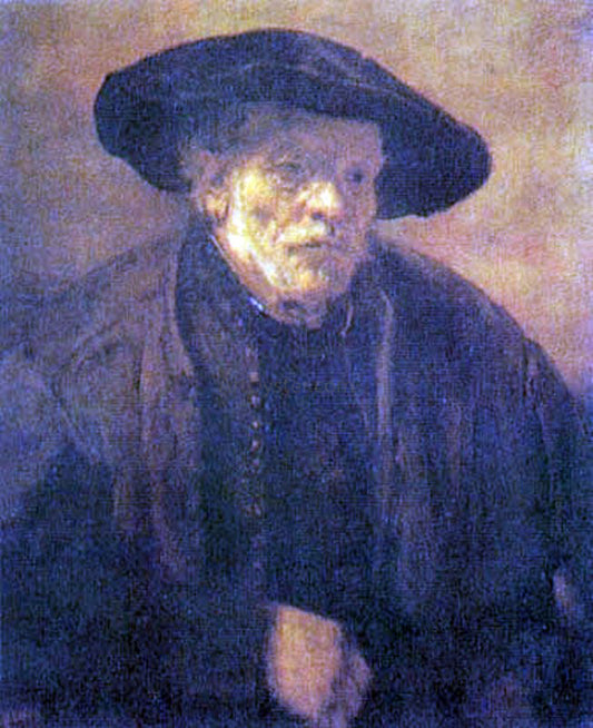  Rembrandt Van Rijn Old Man with a Beret - Hand Painted Oil Painting