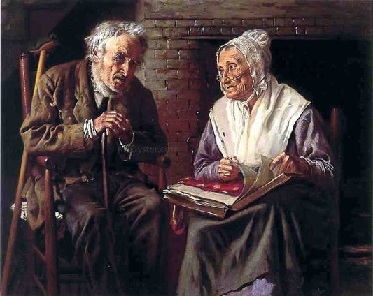 John George Brown Old Memories - Hand Painted Oil Painting