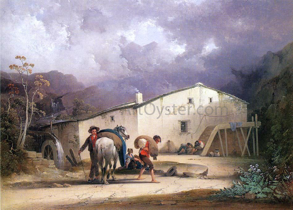  Joshua Shaw Old Mill, Miller and Horse - Hand Painted Oil Painting