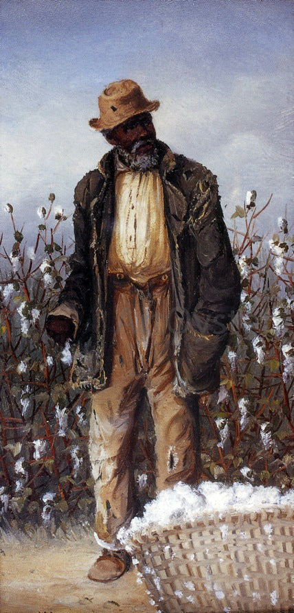  William Aiken Walker Old Negro Man with Basket of Cotton - Hand Painted Oil Painting