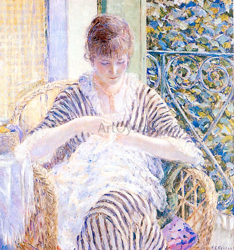  Frederick Carl Frieseke On the Balcony - Hand Painted Oil Painting