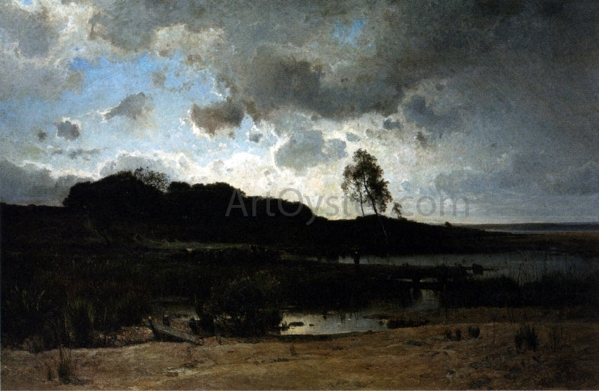  Amedee Baudit On the Banks of a Pond, Lacanau - Hand Painted Oil Painting