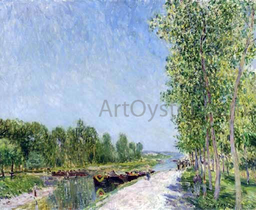  Alfred Sisley On the Banks of the Loing Canal - Hand Painted Oil Painting